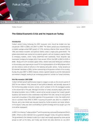 The global economic crisis and its impacts on Turkey