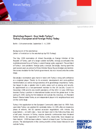 Workshop report: Quo vadis Turkey?