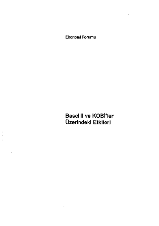 Basel II ve KOBI'ler üzerindeki etkileri