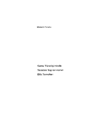 Kamu yönetişiminde yeniden yapılanmanın etik temelleri