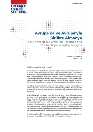 Avrupa'da ve Avrupa'yla birlikte Almanya